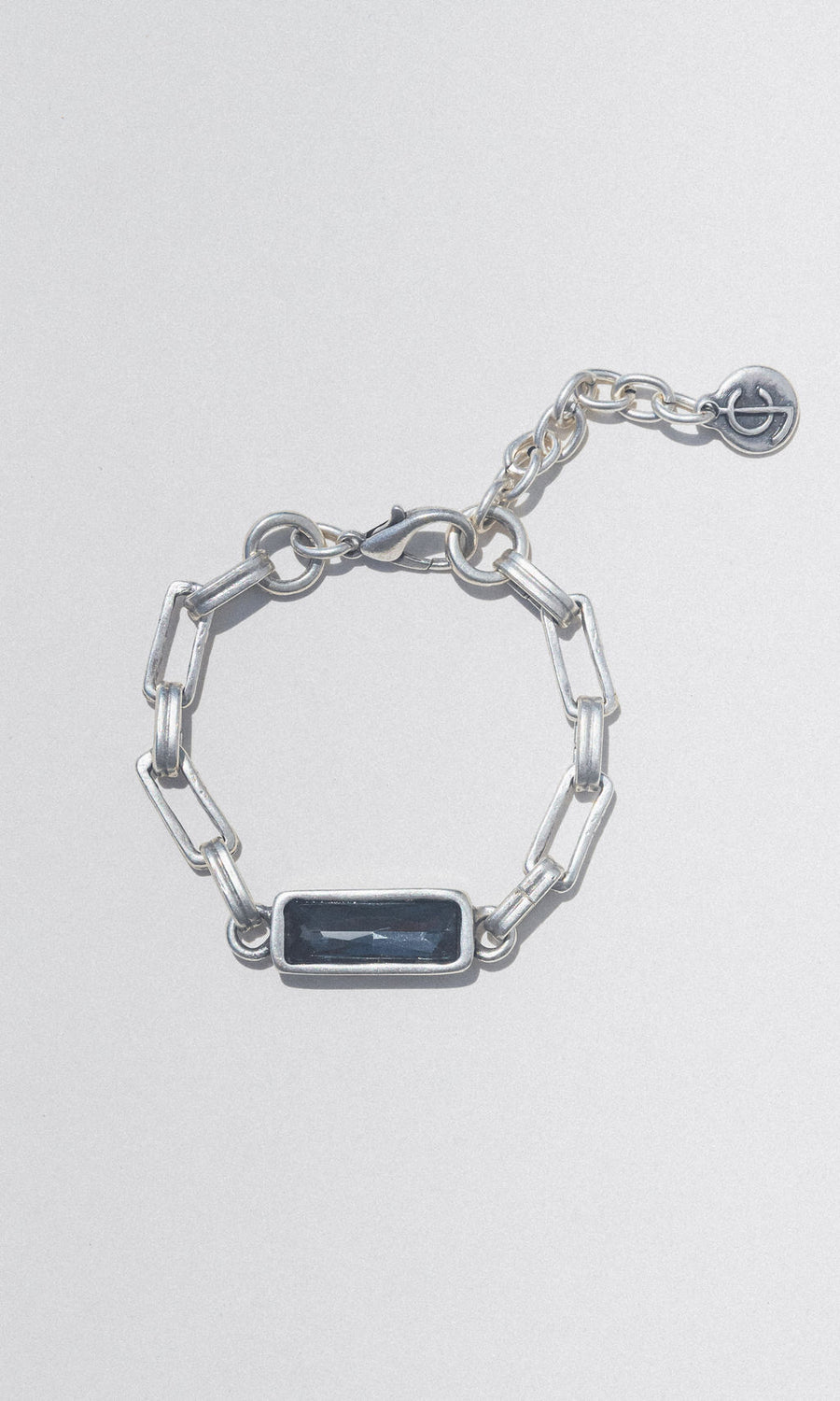 Chanour Jewelry Handmade Smoky Crystal Pewter Bracelet - 2916