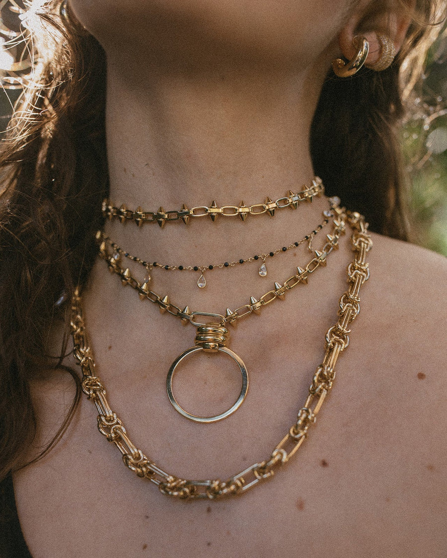 Goddess Jewelry Gold / 12 Inches Harley Chain Choker.:.Gold