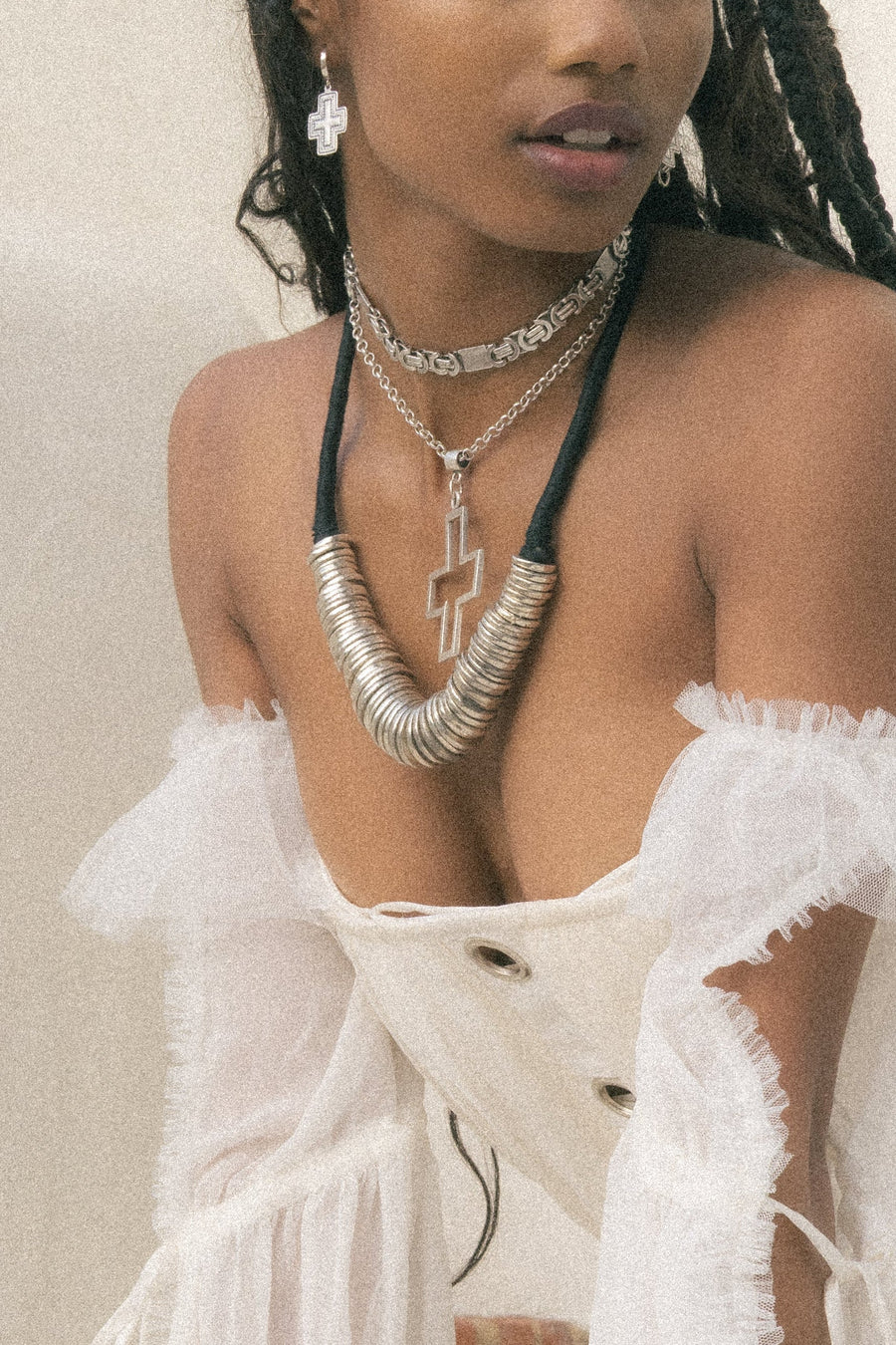 Modern Tibet Jewelry White Brass / 16 Inches Himalayan Soul Necklace