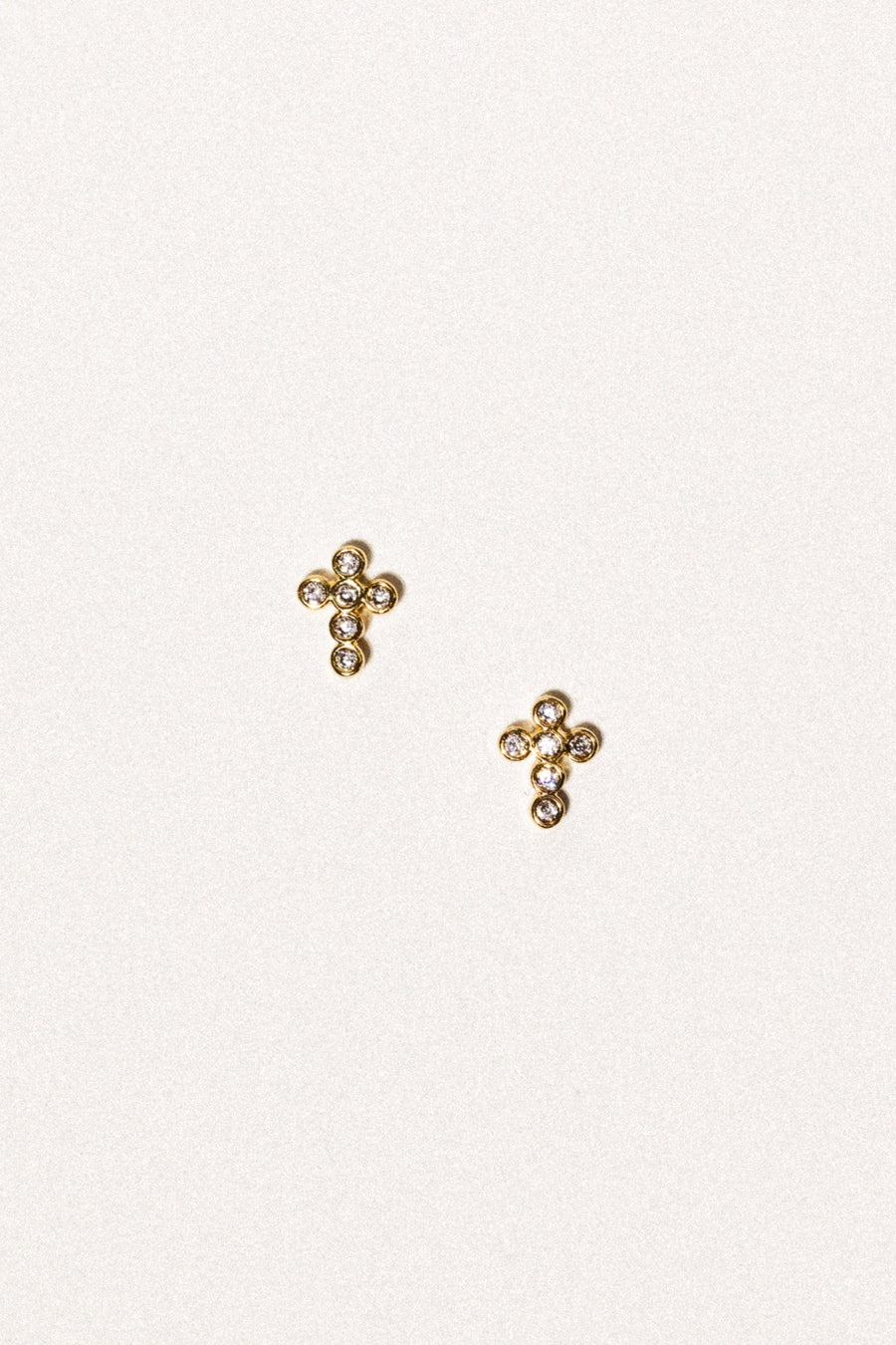 Dona Italia Jewelry Gold Holy Cross Stud Earrings