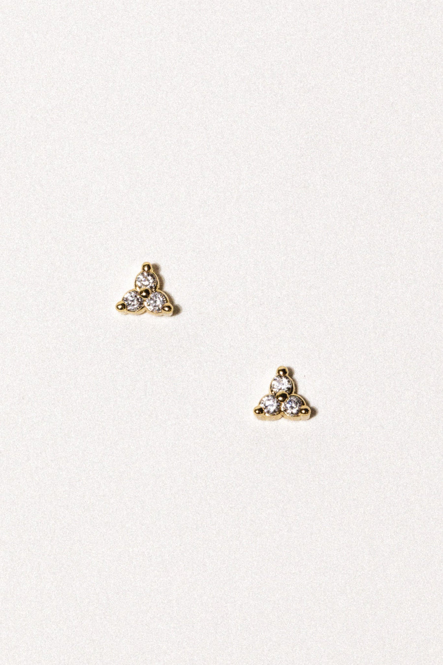 Dona Italia Jewelry Gold / Small Iris CZ Stud Earrings