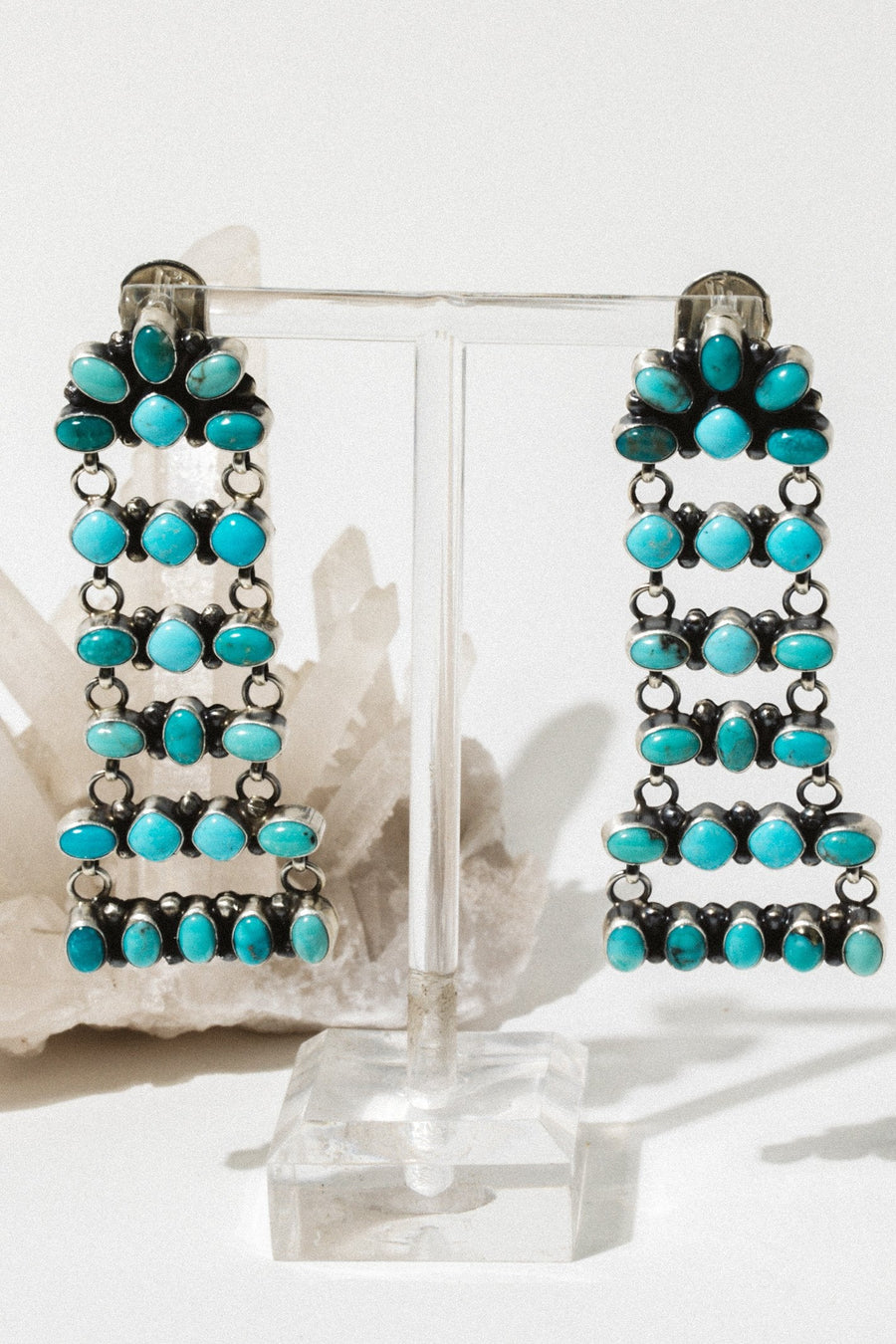 Sunwest Jewelry Silver / Turquoise Kasa Native American Turquoise Earrings