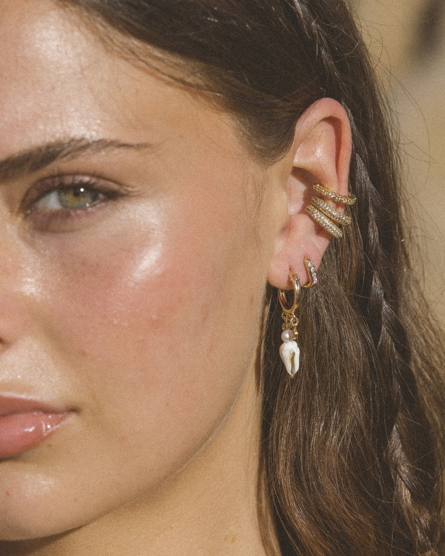 CGM Jewelry Gold Kona Shell Earrings