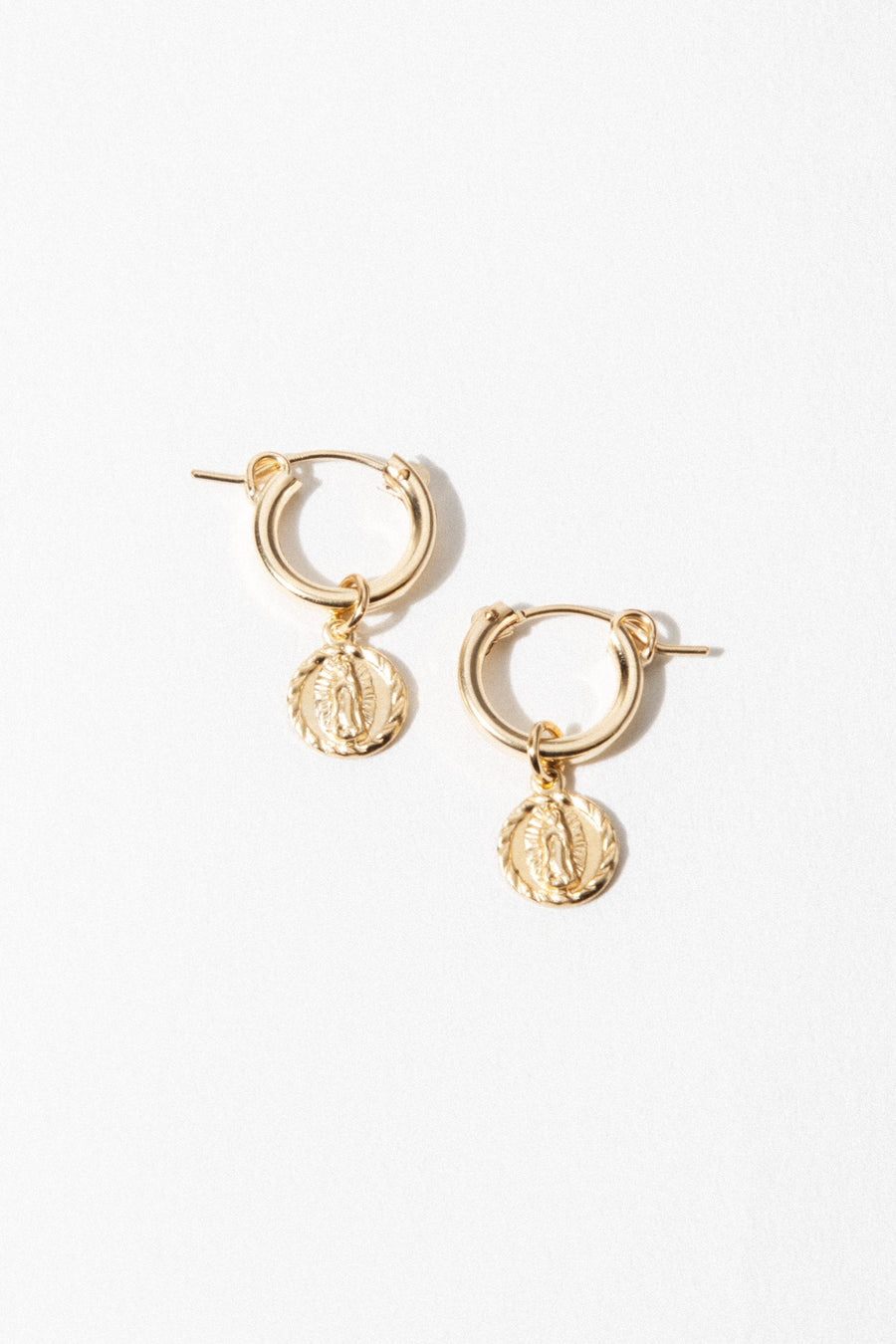 CGM Jewelry Gold / Hoop Lady Guadalupe Earrings