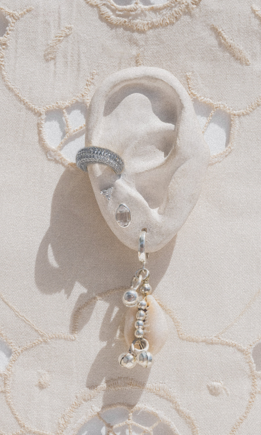 Child of Wild Jewelry Silver / Huggie Lakshmi Cowrie Earrings