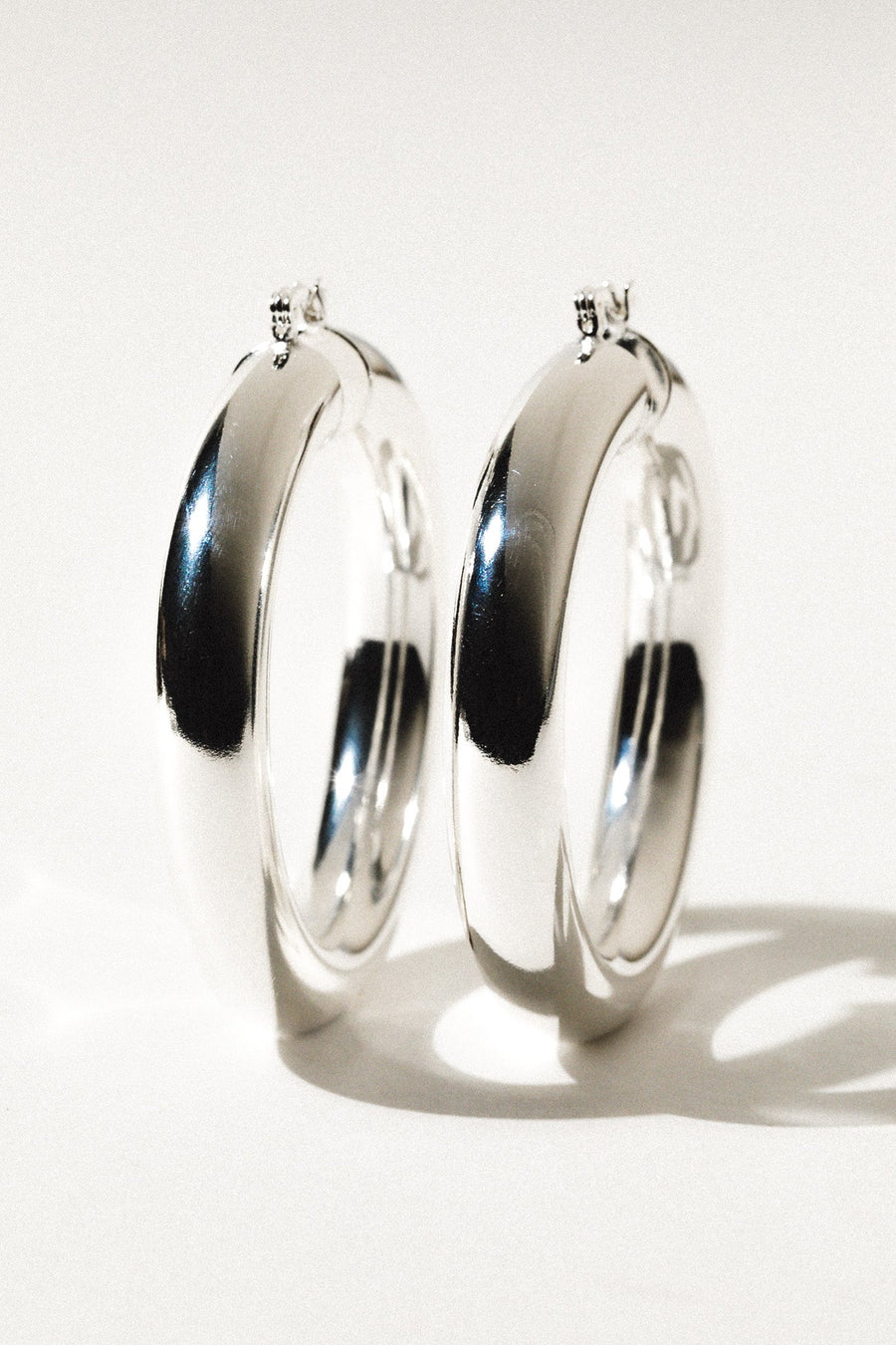 Dona Italia Jewelry Silver / LARGE Large Aubree Tube Hoops.:.Silver