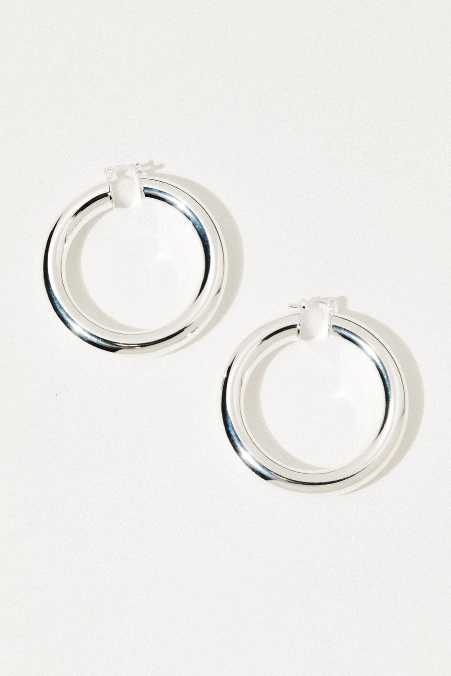 Dona Italia Jewelry Silver / LARGE Large Aubree Tube Hoops.:.Silver