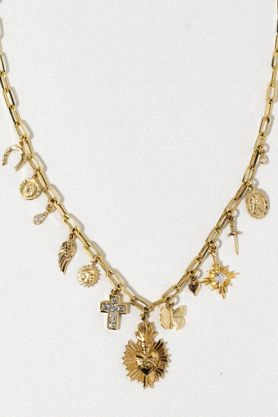 Goddess Jewelry Gold / 18 Inches Lima Multi Charm Necklace