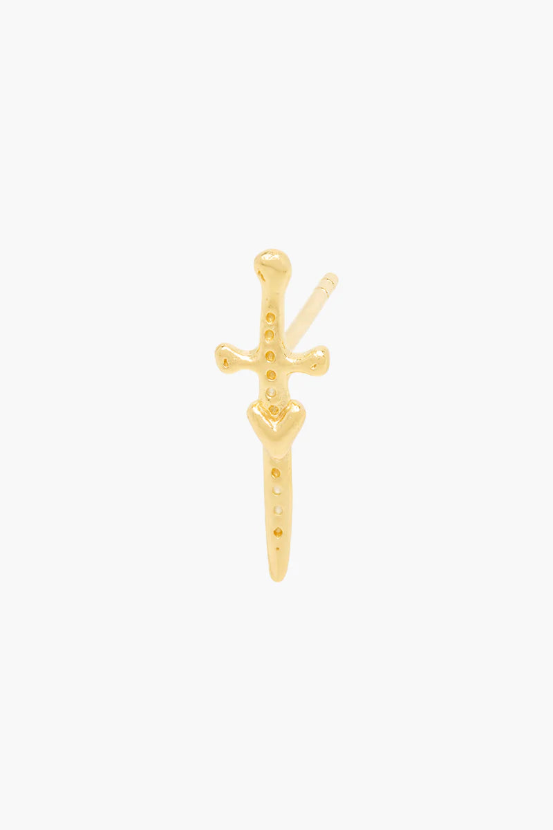 Wildthings Collectables Jewelry Gold Love Dagger Stud Earring .:. Gold