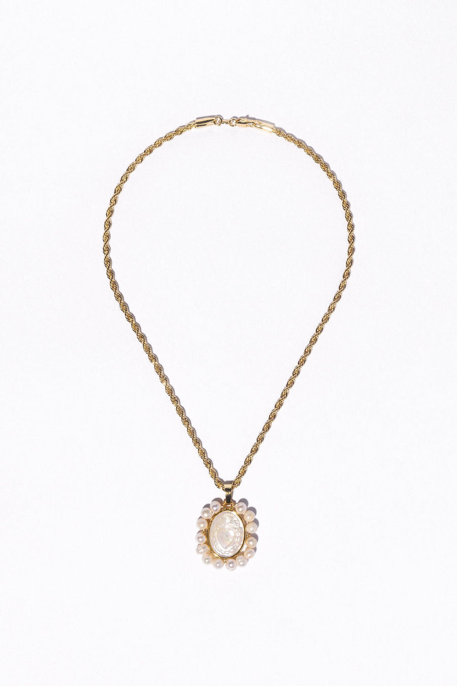 Dona Italia Jewelry Gold / 16 Inches Love Stoned Pearl Necklace