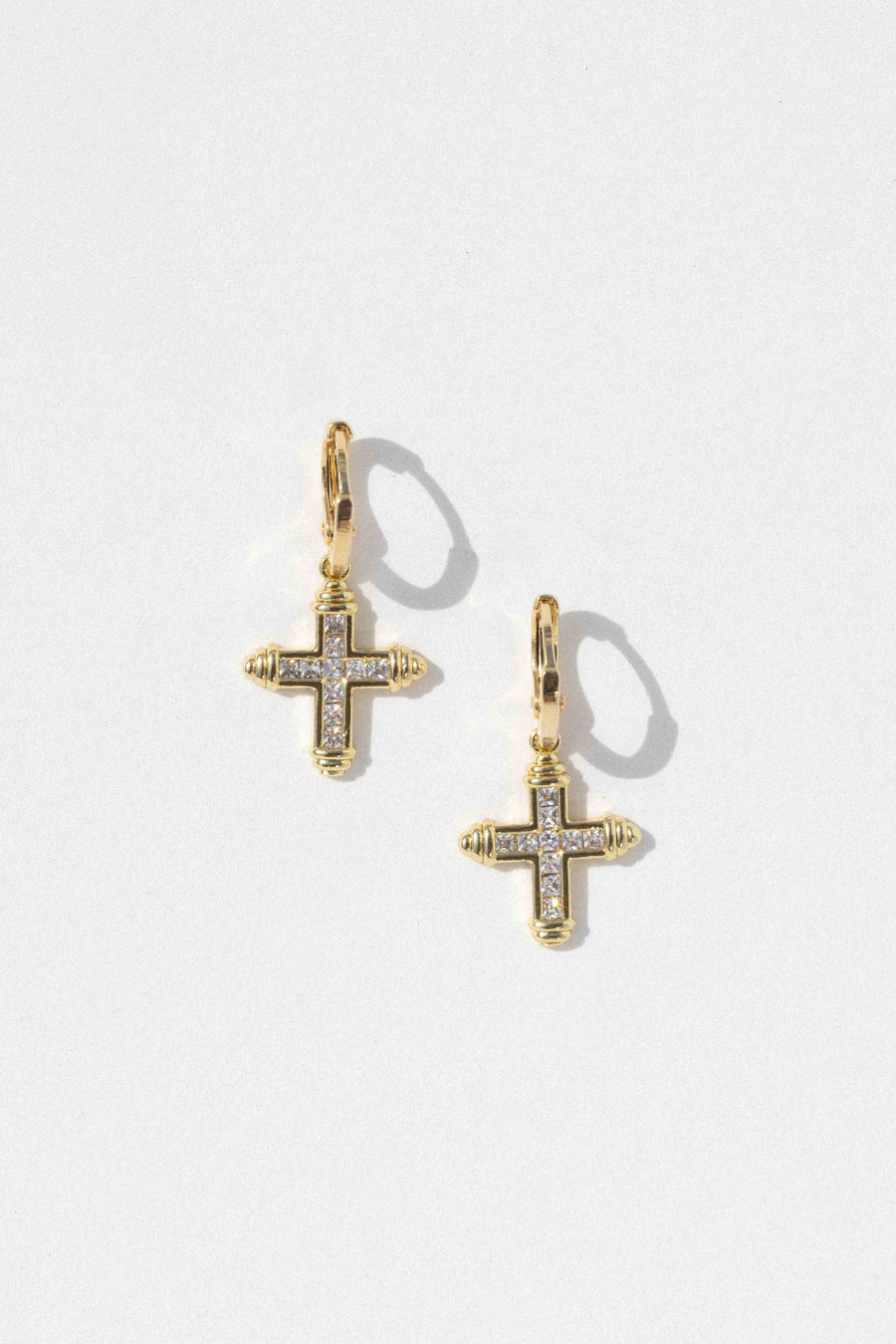 DLUXCA Jewelry Gold Lydia Cross Earrings
