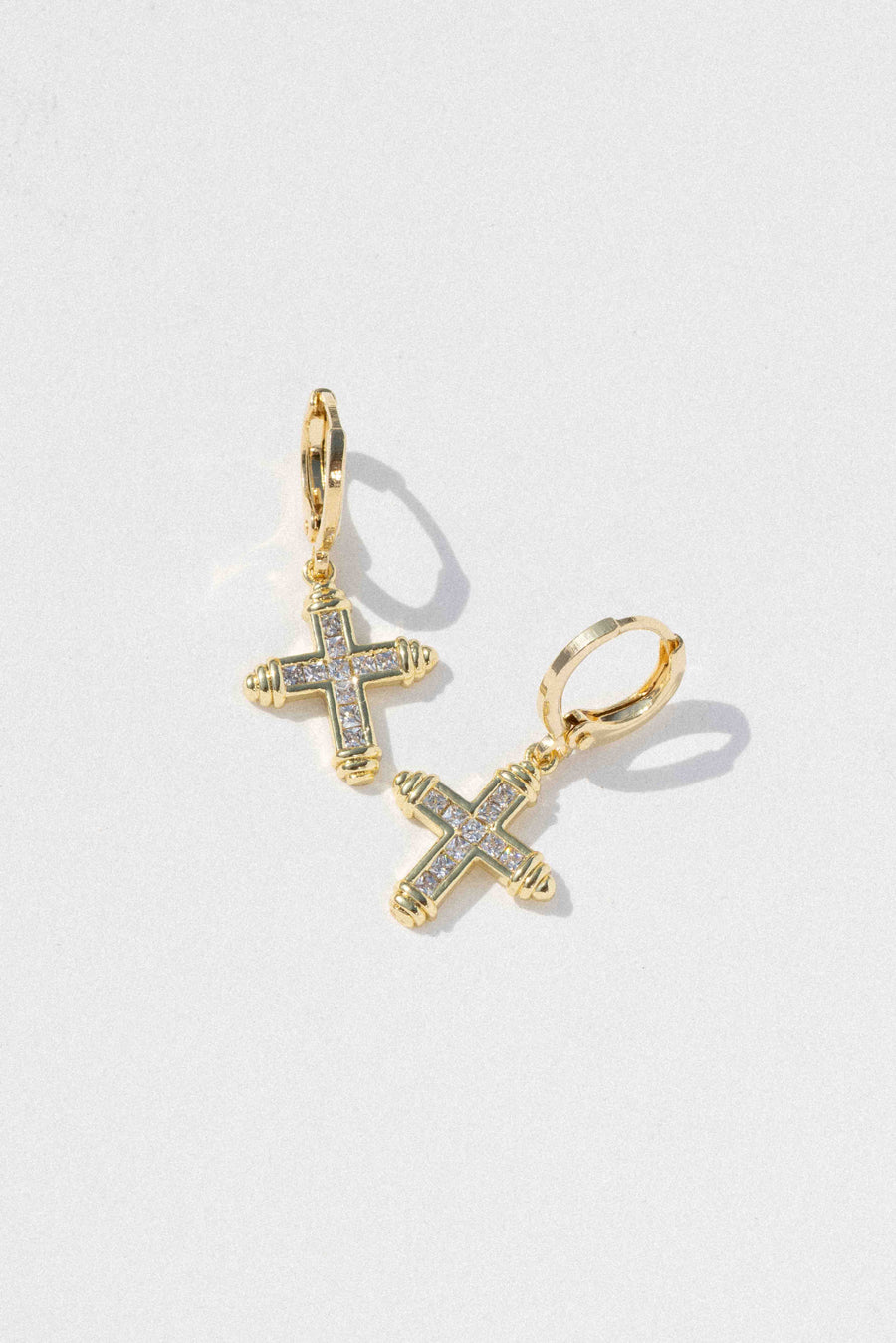 DLUXCA Jewelry Gold Lydia Cross Earrings