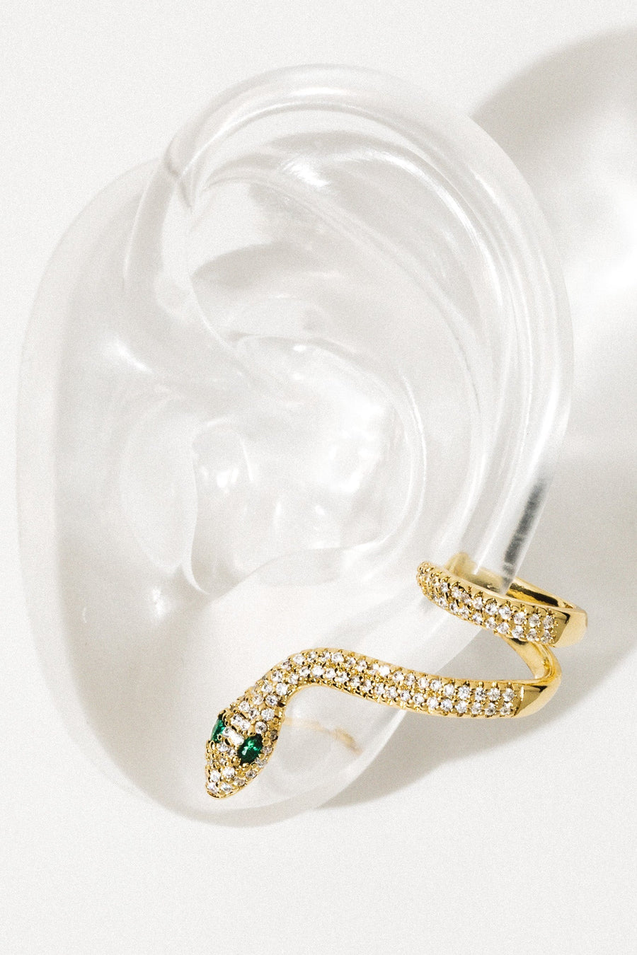 DLUXCA Jewelry Gold Copy of Ivy Serpent CZ Earrings