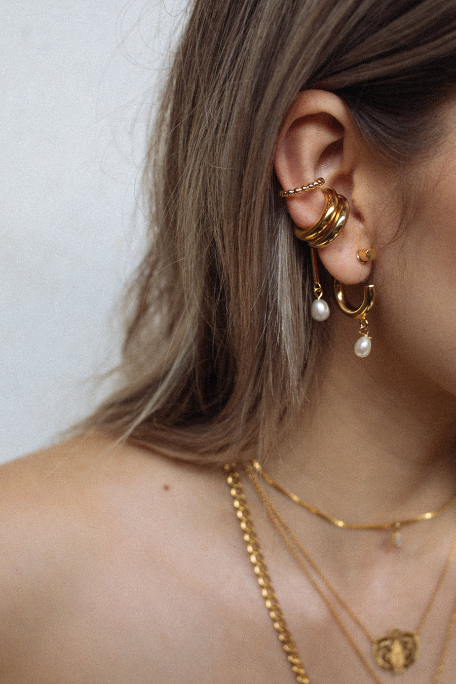 DLUXCA Jewelry Gold Minimalist Ear Cuff