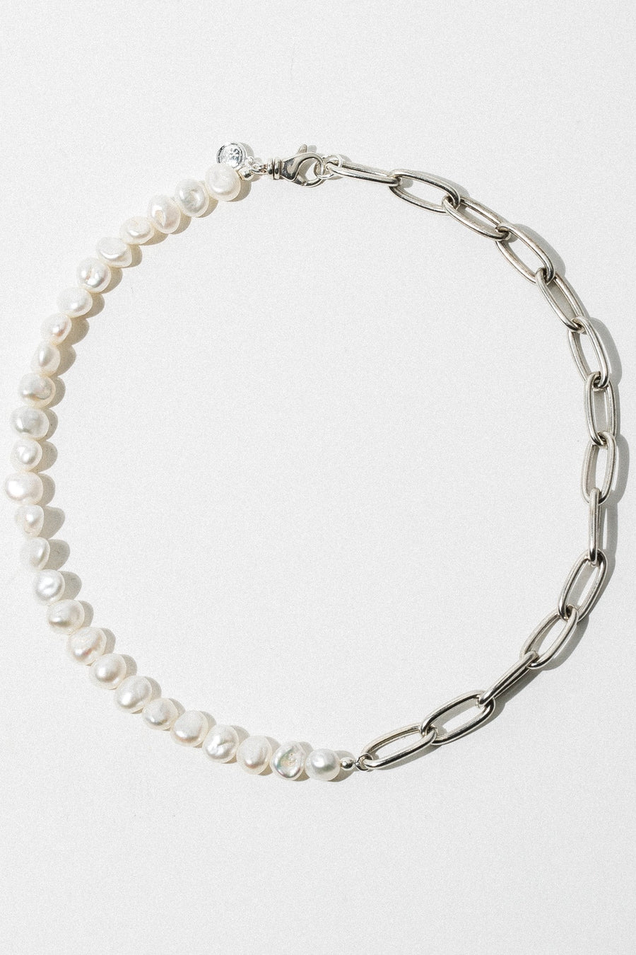 Goddess Jewelry Silver / 16 Inches Monaco Pearl/Chain Necklace