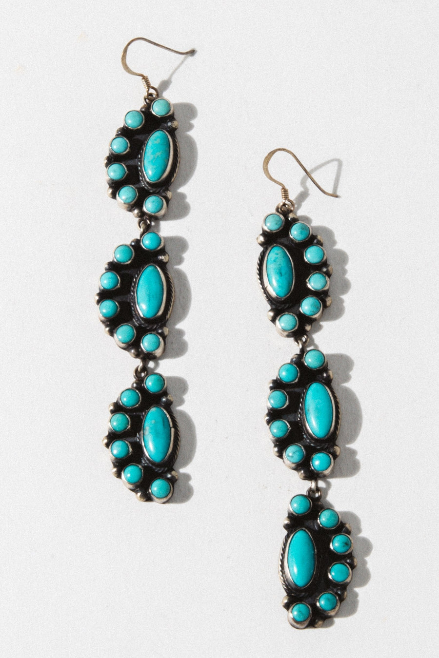 Vintage Native American Jewelry Silver Monroe Native American Turquoise Earrings