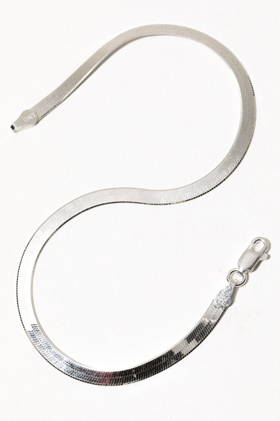 Silver Italiano Jewelry Silver Moonbeam Herringbone Anklet