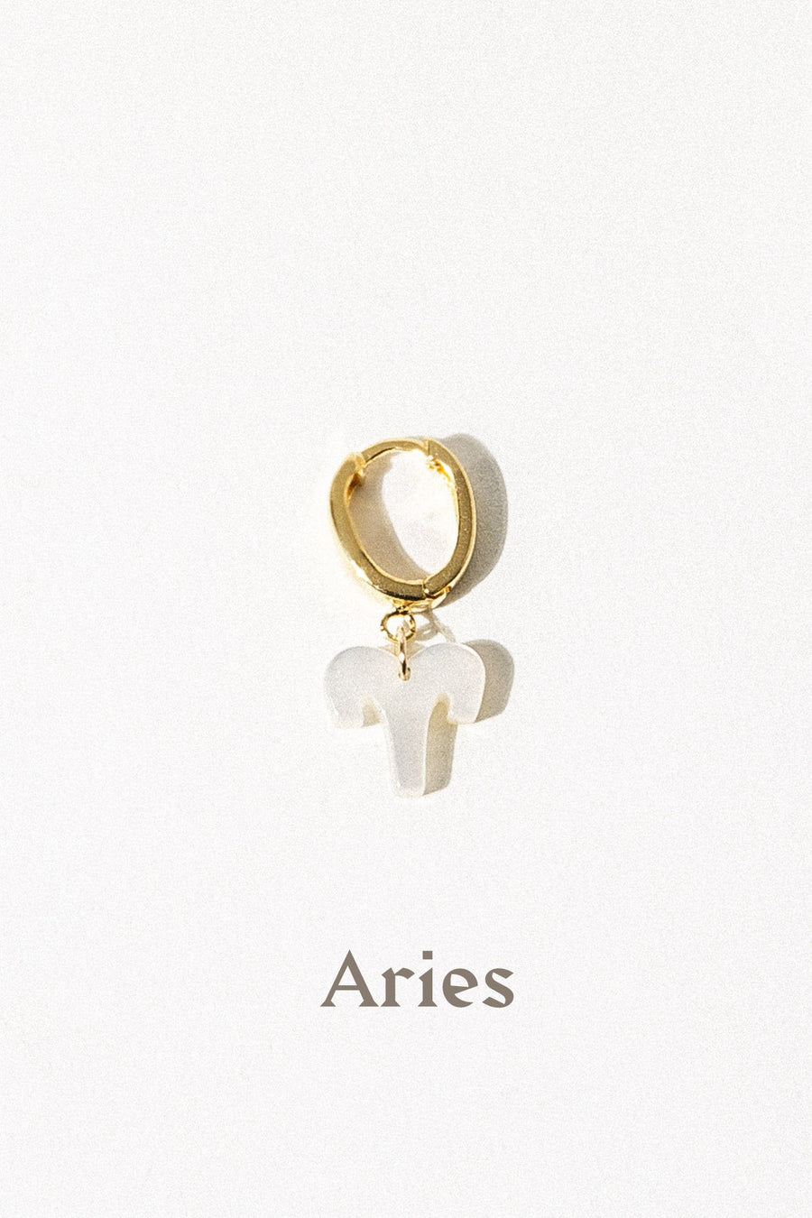 Dona Italia Jewelry Aries / Gold / Mother of Pearl Mother of Pearl Zodiac Earring