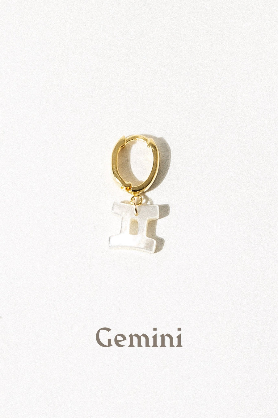 Dona Italia Jewelry Gemini / Gold / Mother of Pearl Mother of Pearl Zodiac Earring