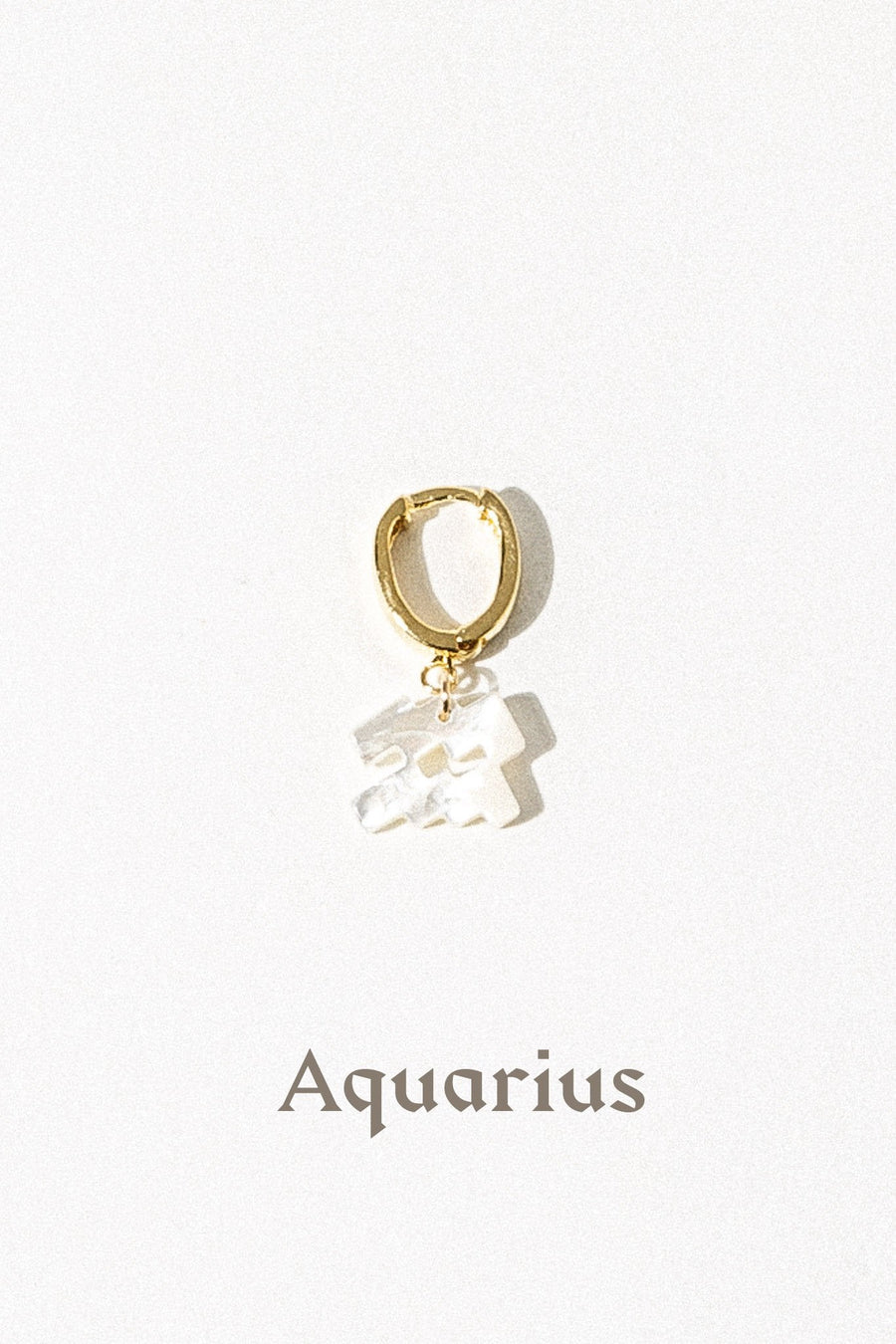 Dona Italia Jewelry Aquarius / Gold / Mother of Pearl Mother of Pearl Zodiac Earring