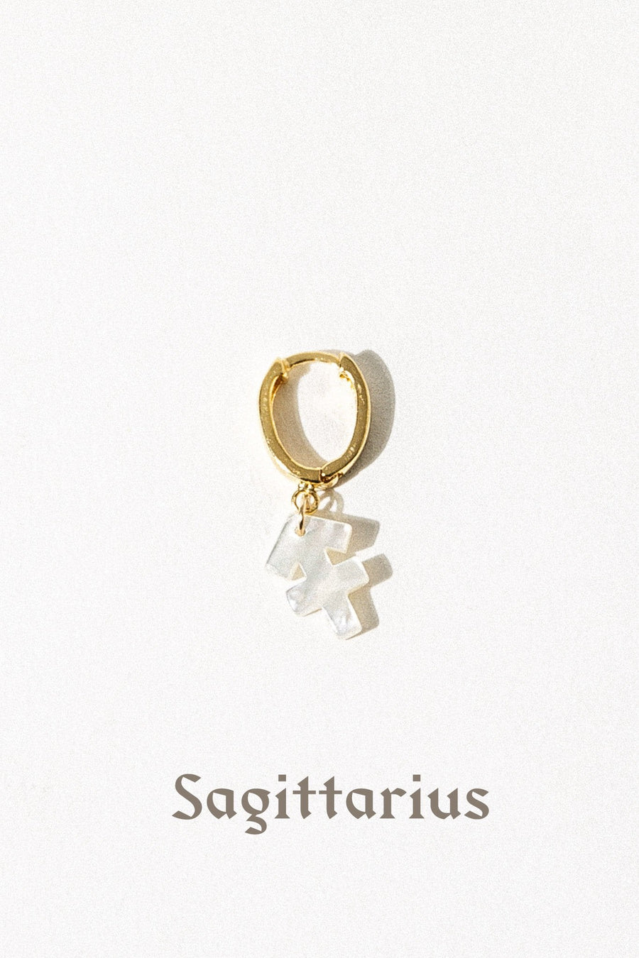 Dona Italia Jewelry Sagittarius / Gold / Mother of Pearl Mother of Pearl Zodiac Earring