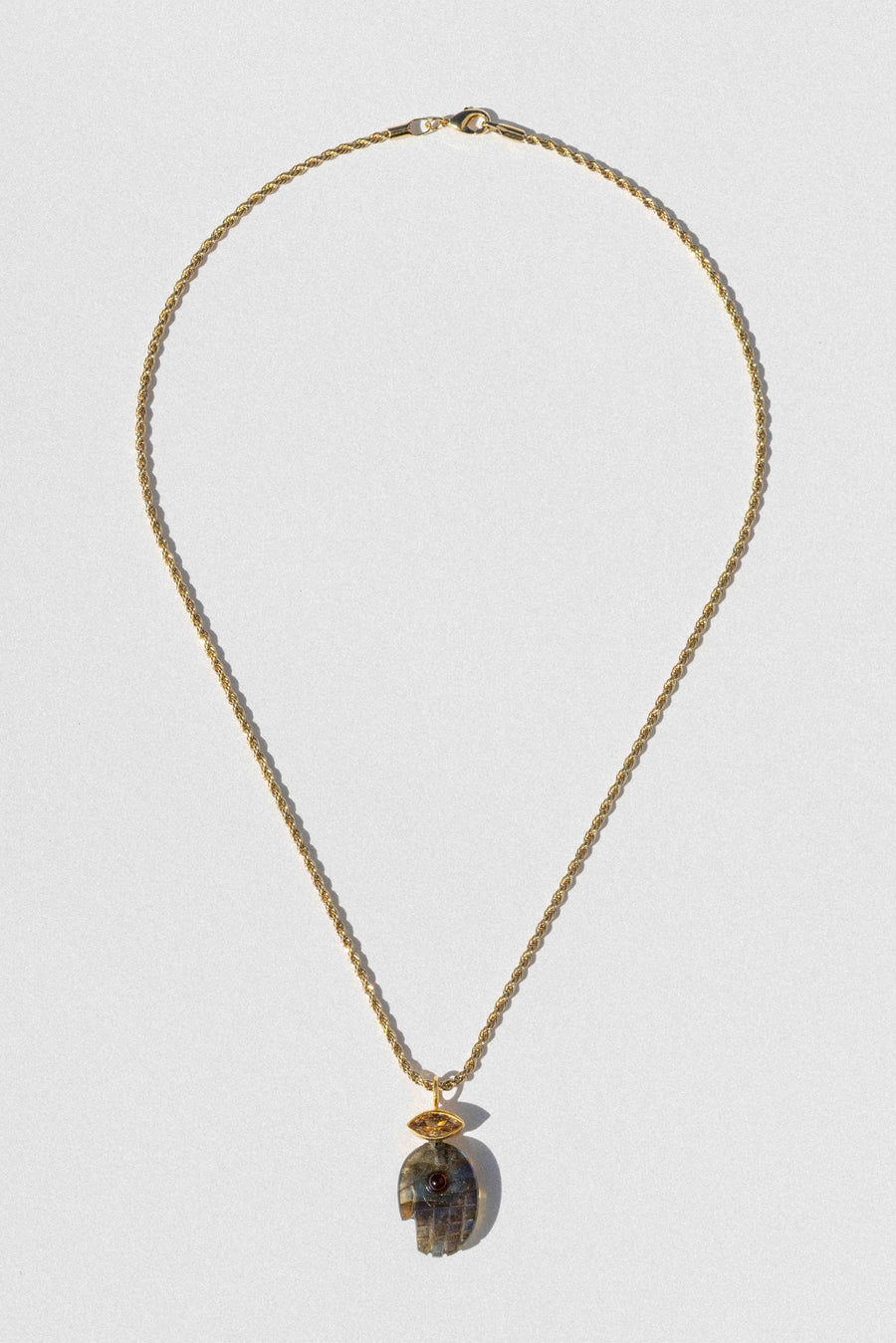 Child of Wild Jewelry Gold / 18 Inches Mystic Hamsa Labradorite + Citrine Necklace