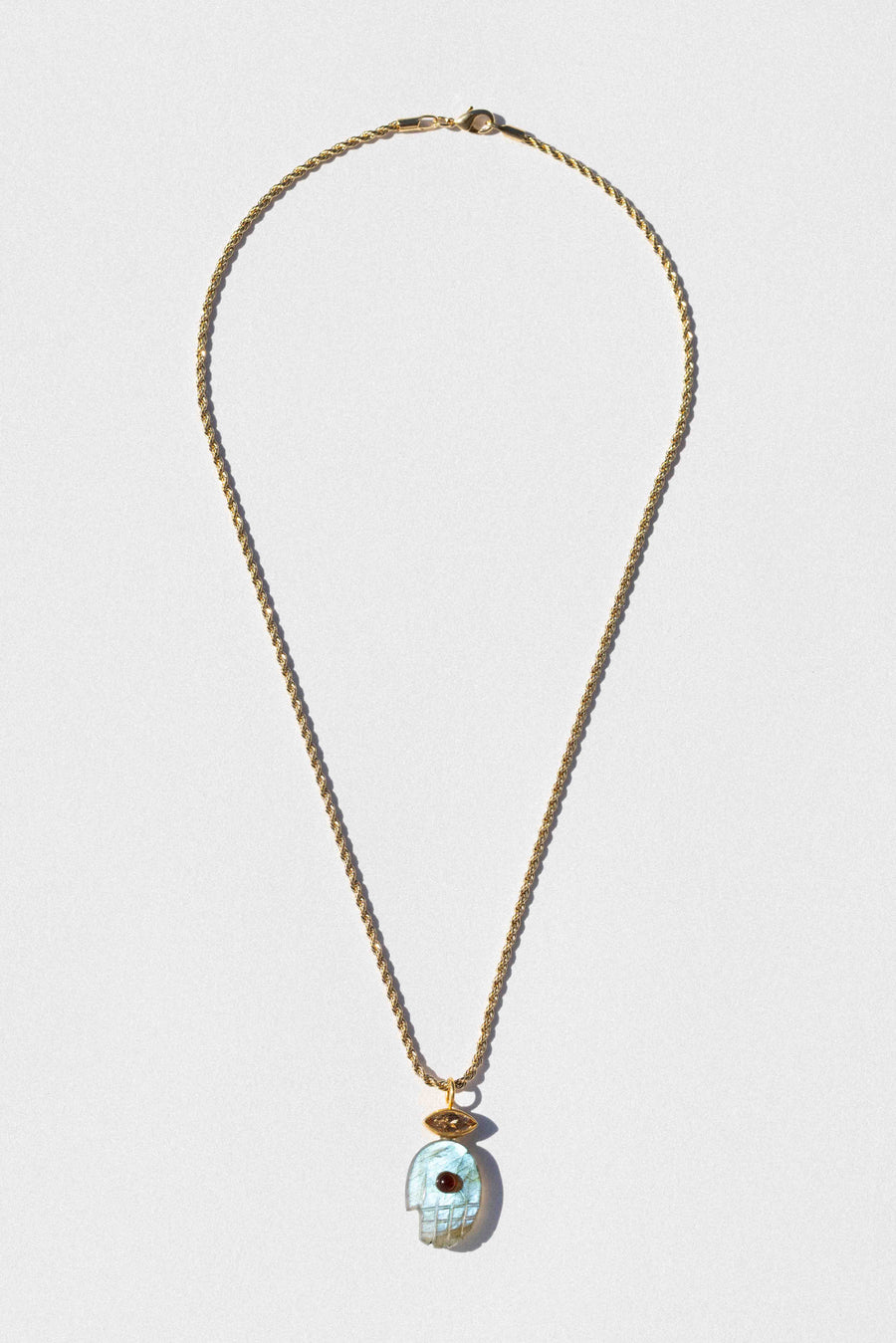 Child of Wild Jewelry Gold / 18 Inches Mystic Hamsa Labradorite + Citrine Necklace