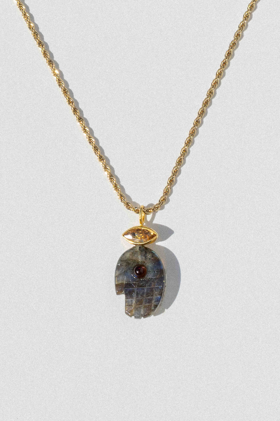 Child of Wild Jewelry Gold / 18 Inches Mystic Hamsa Labradorite + Citrine Necklace