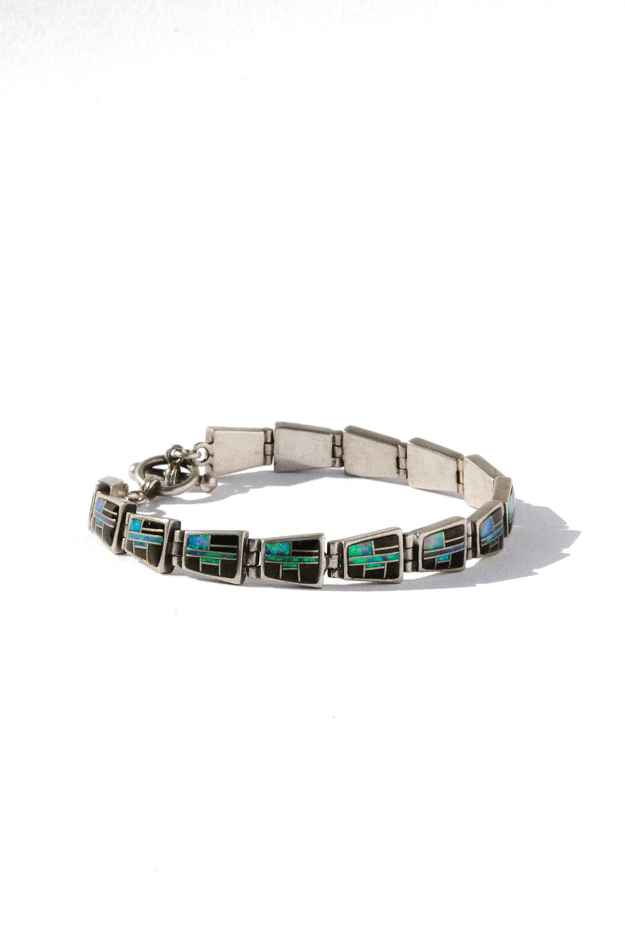 Ayman Jewelry Silver Nala Opal & Onyx Vintage Bracelet