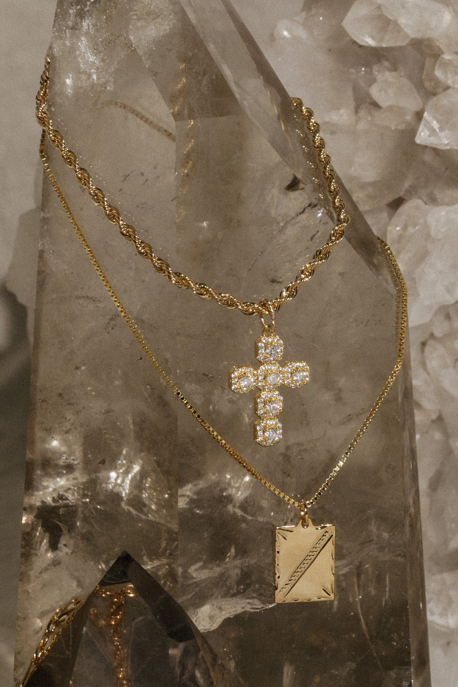 Dona Italia Jewelry Gold / 16 Inches Nelli Cross Necklace