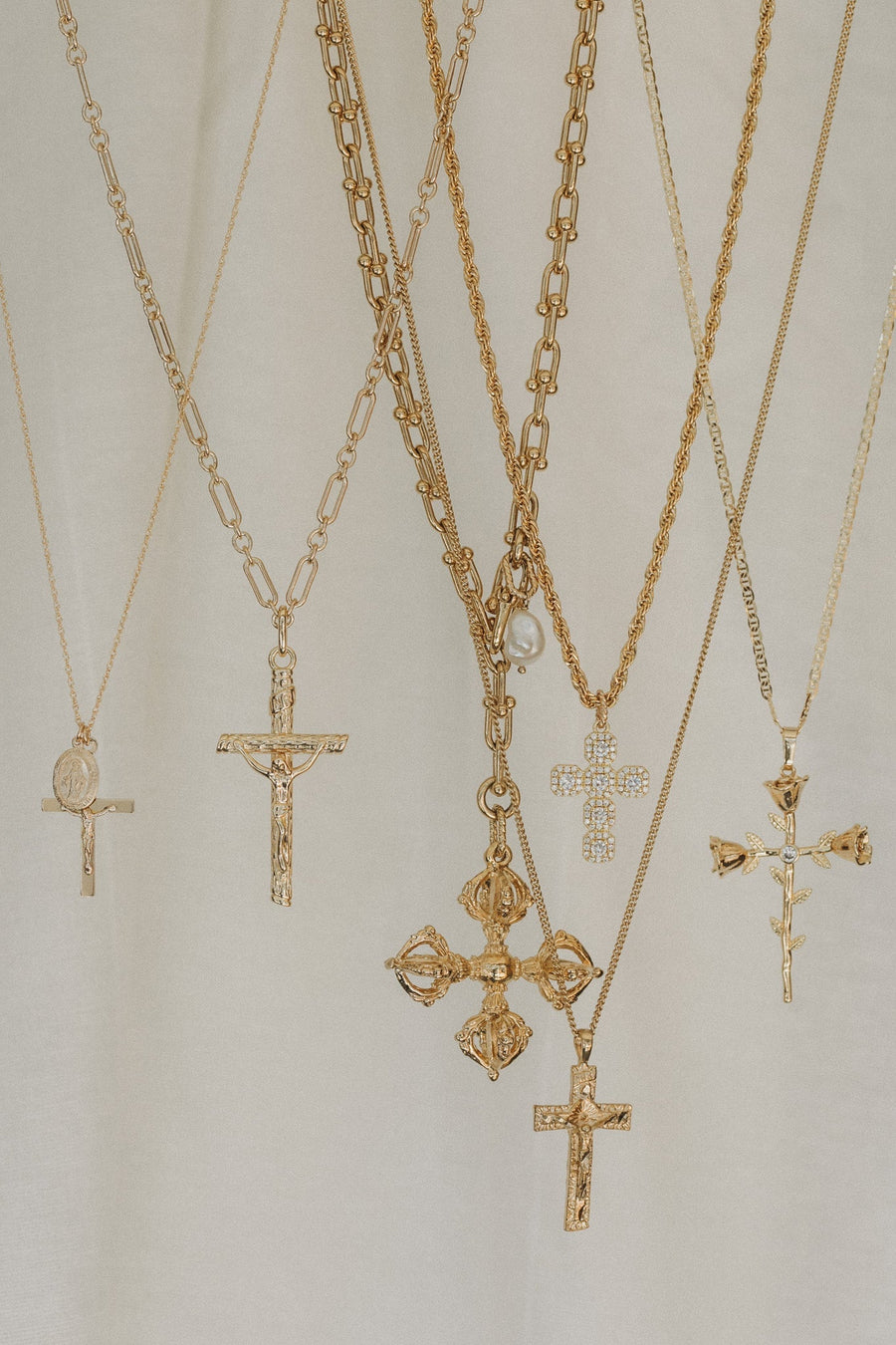 Dona Italia Jewelry Gold / 16 Inches Nelli Cross Necklace