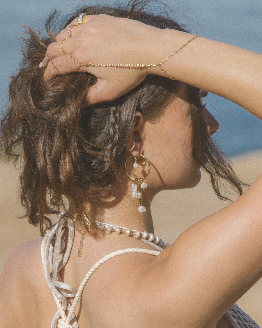 CGM Jewelry Gold Nymph Pearl Earrings