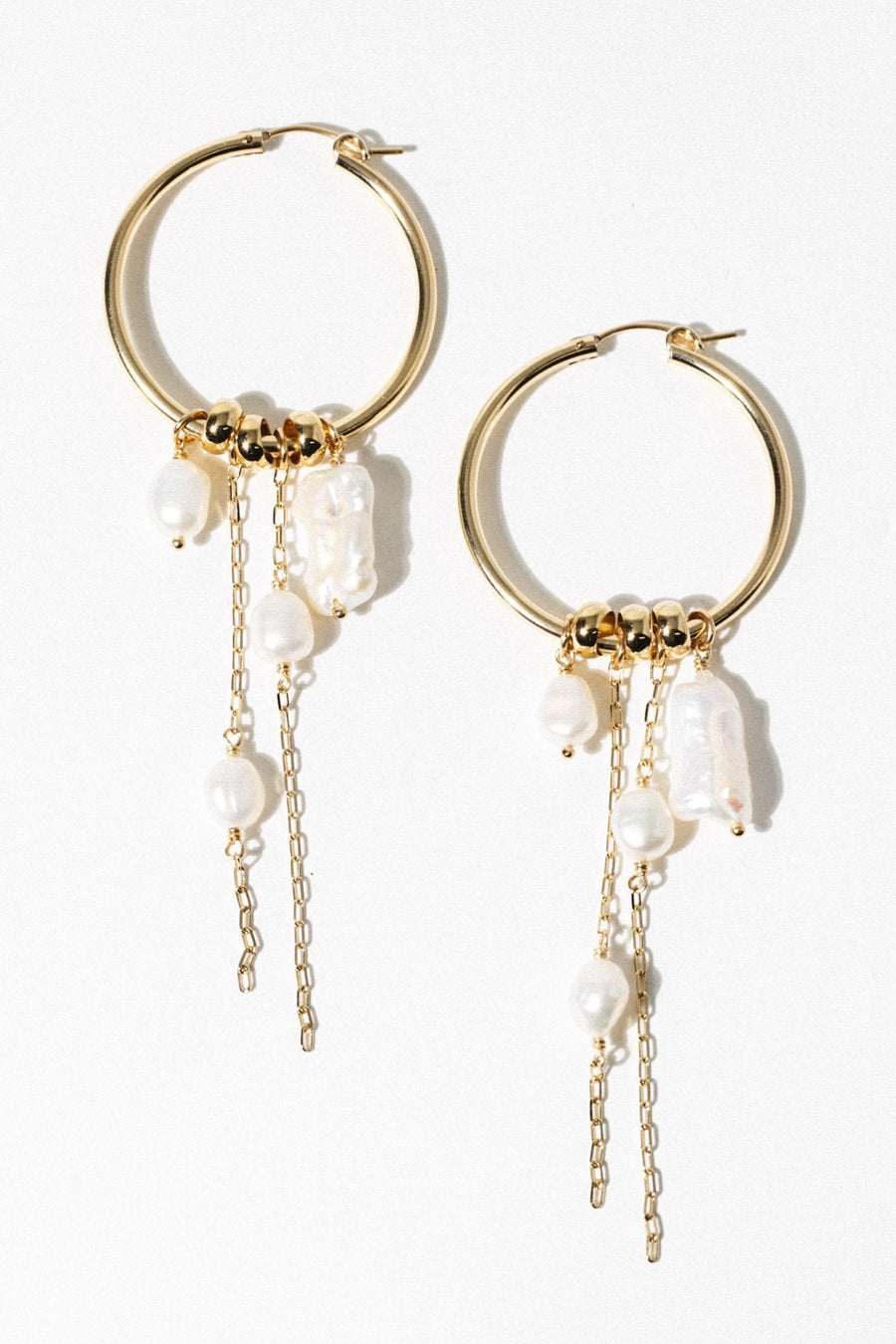 CGM Jewelry Gold Nymph Pearl Earrings
