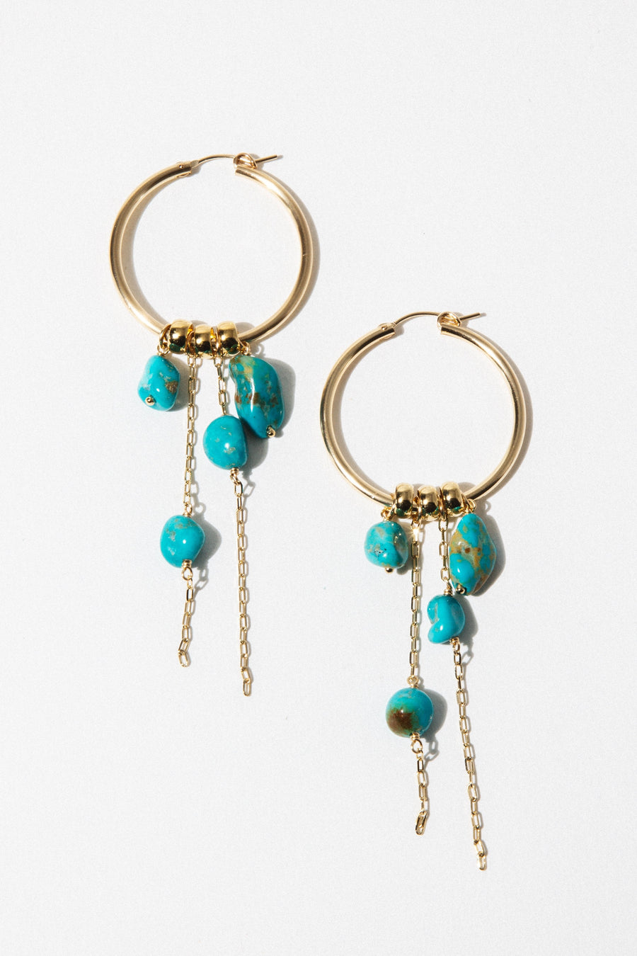 CGM Jewelry Gold Nymph Turquoise Earrings