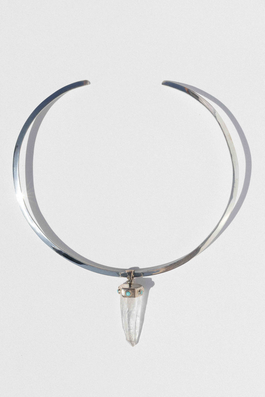 Jaa Silver Imports Jewelry Silver / 15 Inches Ocean Shrine Quartz + Turquoise Collar