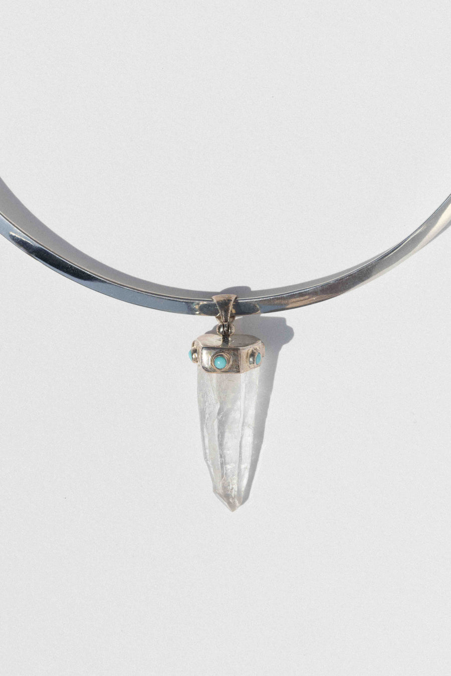 Jaa Silver Imports Jewelry Silver / 15 Inches Ocean Shrine Quartz + Turquoise Collar