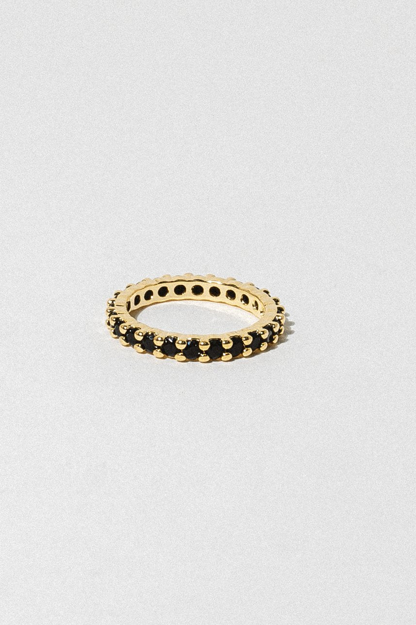 Dona Italia Jewelry US 6 / Gold Odessa Black Stone Ring