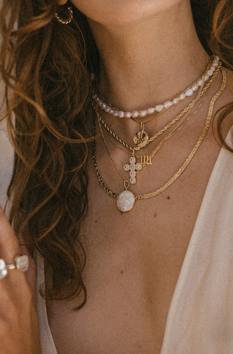 Dona Italia Jewelry Gold / 14 Inches Ojai Herringbone Necklace