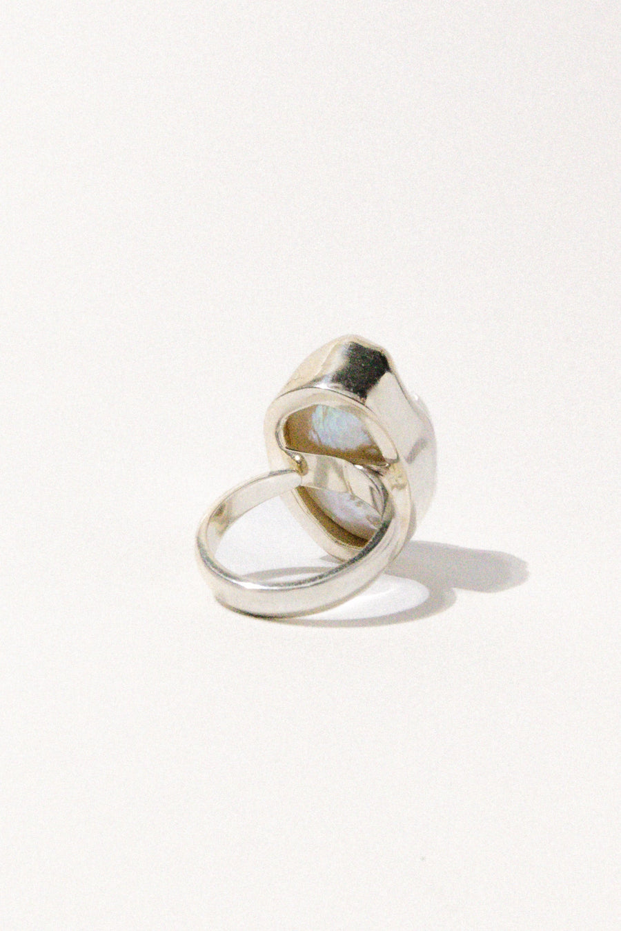 Goddess Jewelry Silver / Open Old Moon Pearl Ring