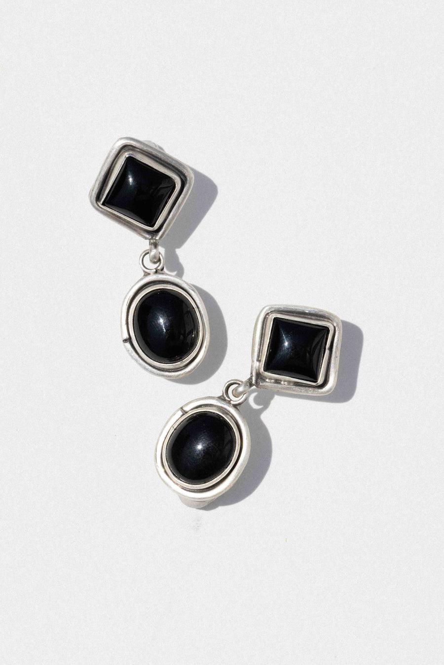 Sunwest Jewelry Silver Onyx Night Native American Earrings