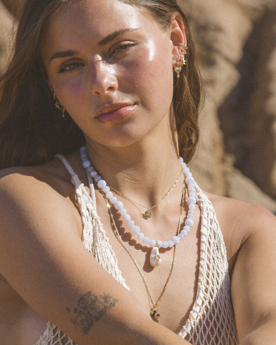 Child of Wild Jewelry Gold Opal Arc Earrings