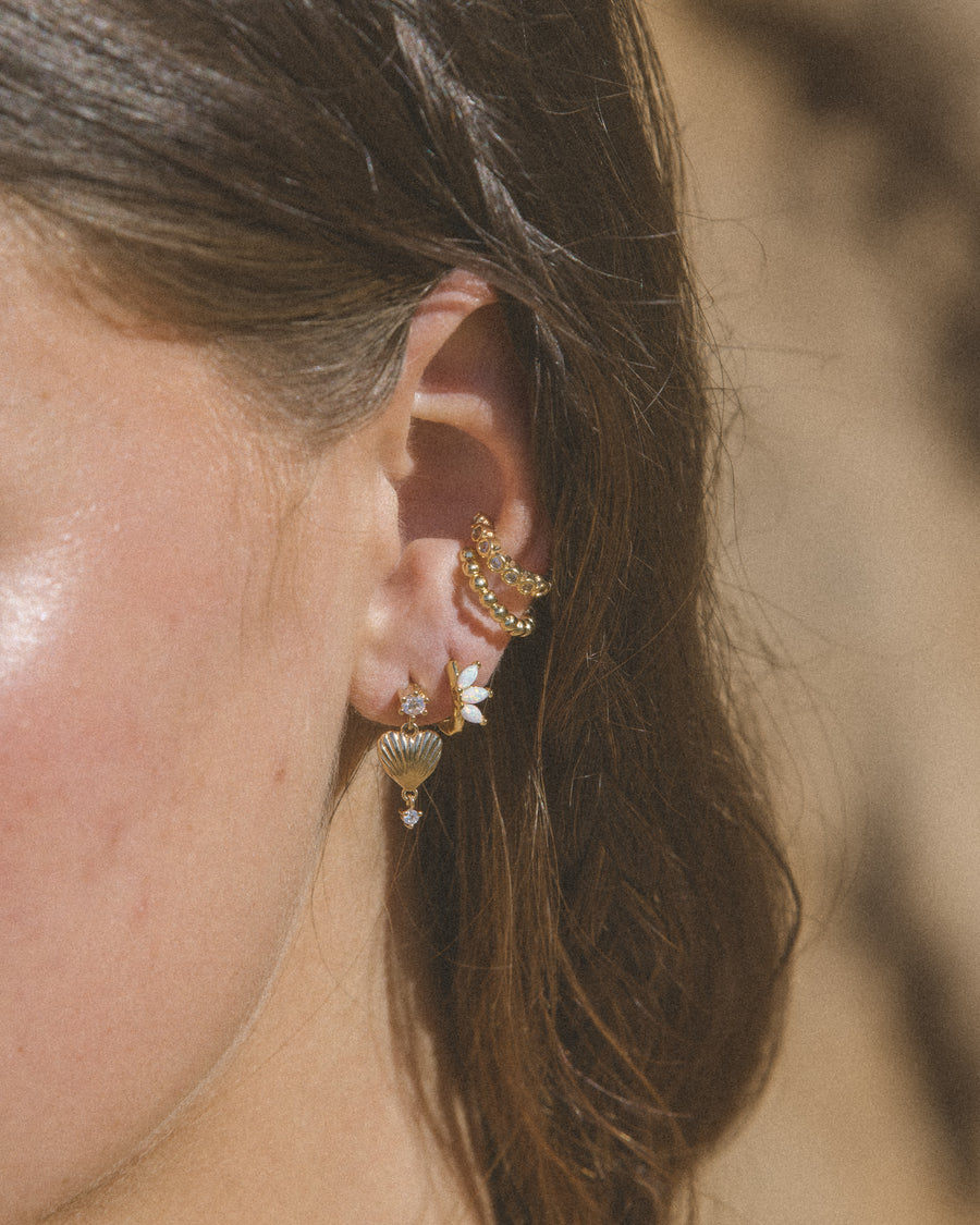 Child of Wild Jewelry Gold Opal Arc Earrings