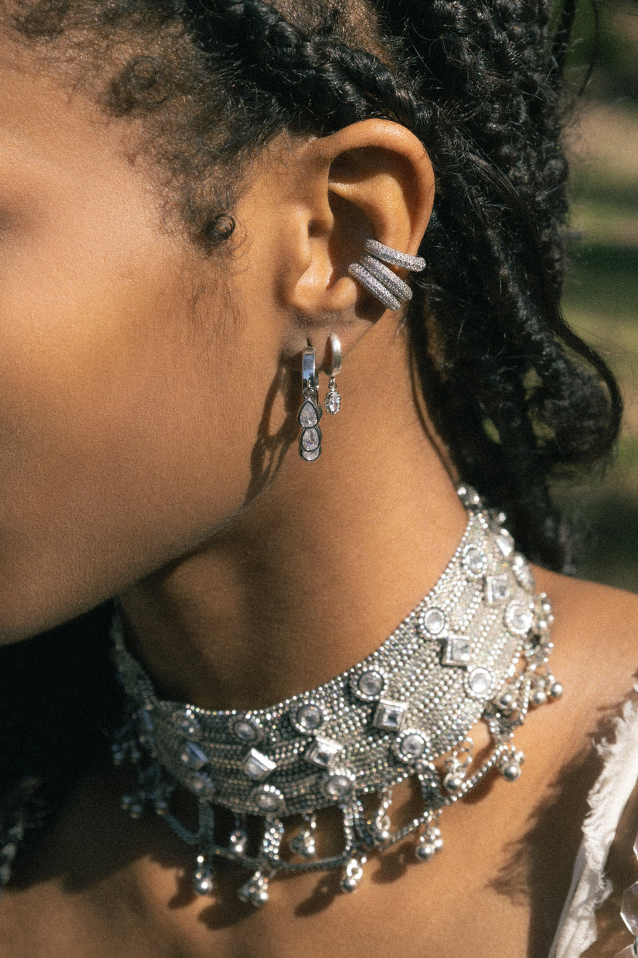 Child of Wild Jewelry Silver / 10 Inches Parvati Goddess Choker