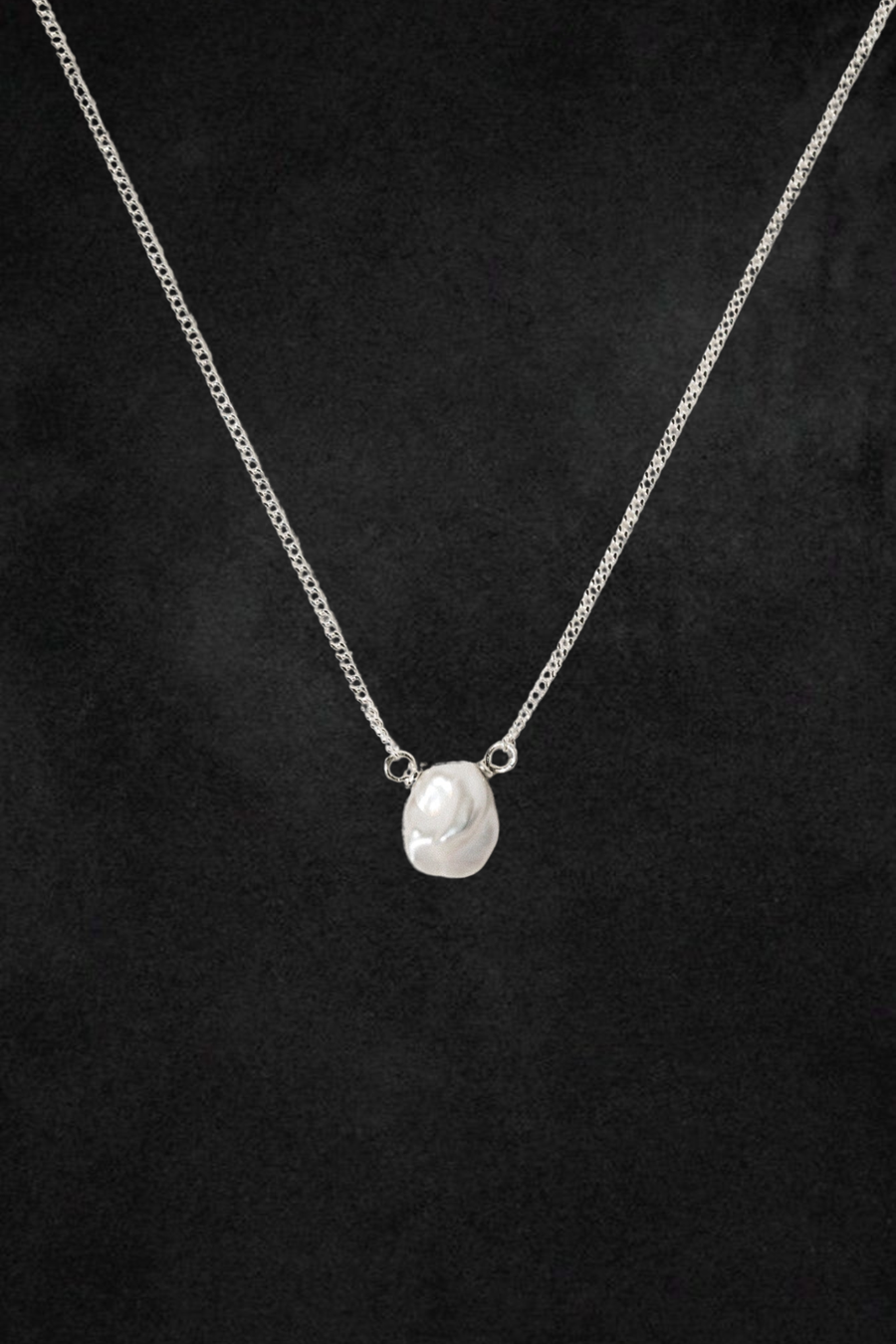 CGM Jewelry Silver / 16 inches Pearl Drop Necklace .:. Silver