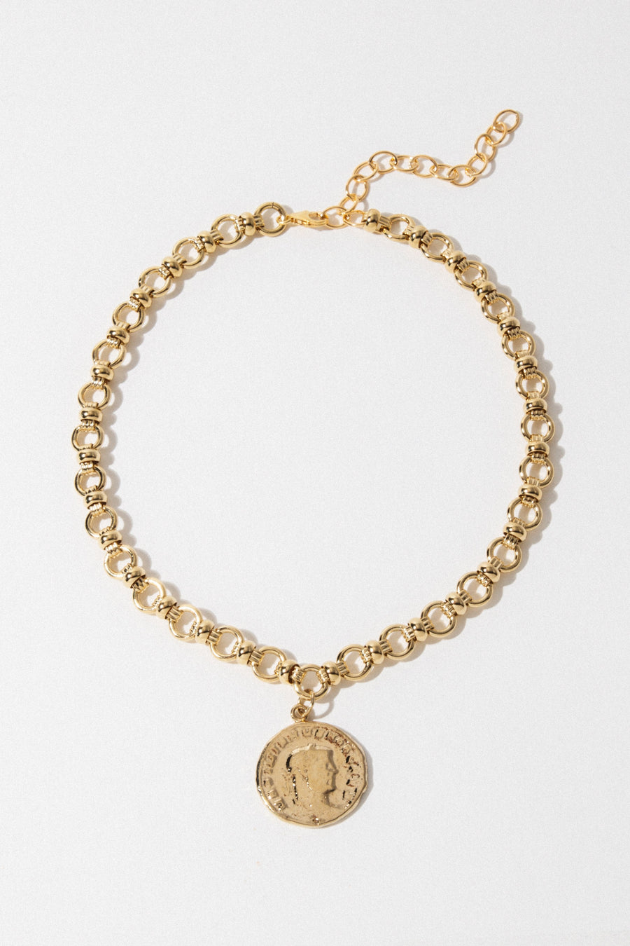 Goddess Jewelry Gold / 13 Inches Pertinax Coin Choker