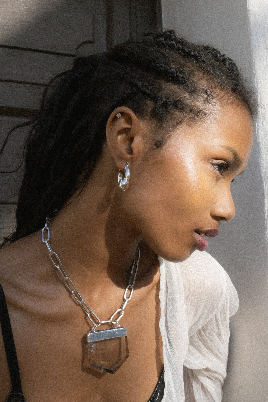 Goddess Jewelry Silver / 16 Inches Priestess Quartz Necklace