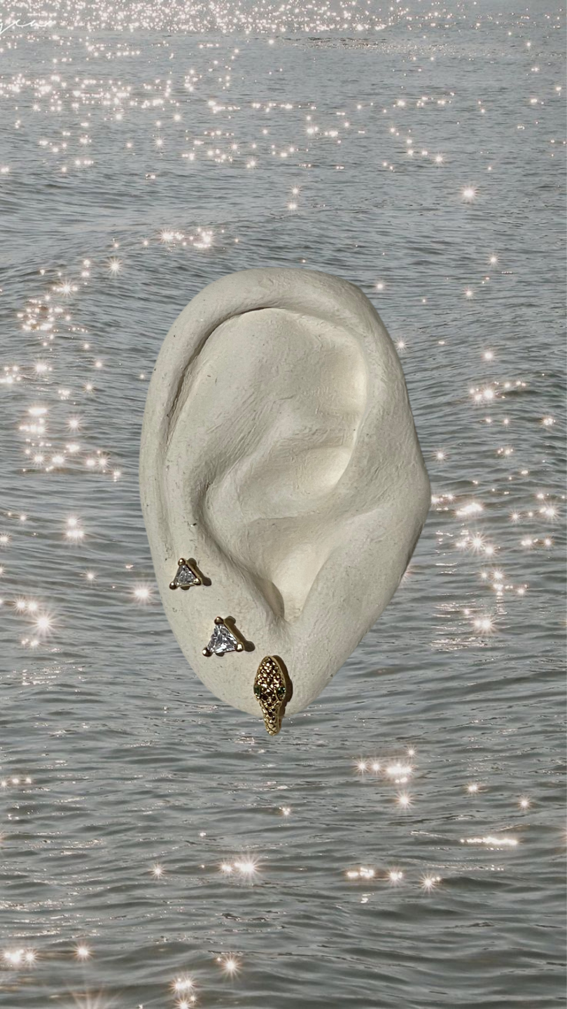 Dona Italia Jewelry Pyramid CZ Stud Earrings