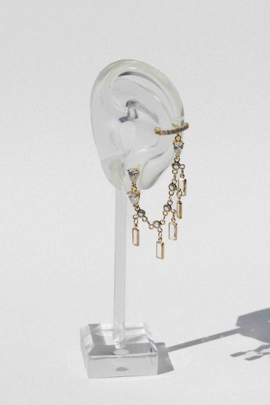 DLUXCA Jewelry Gold Rhiannon CZ Ear Cuff