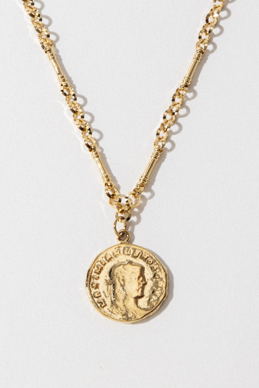 Goddess Jewelry Gold / 20 Inches Roma Coin Necklace