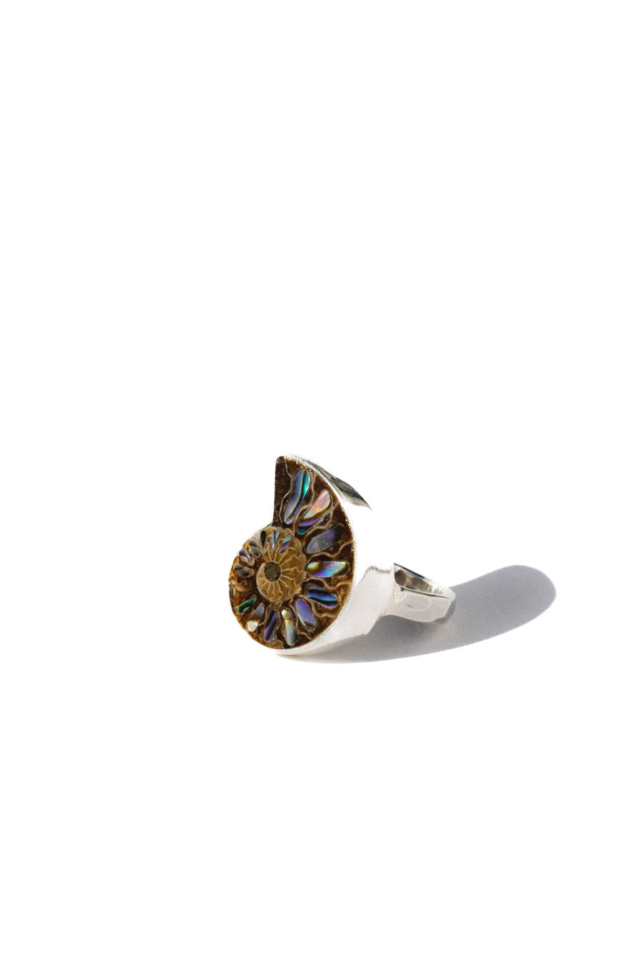 Starborn Creations Jewelry Sacred Union Ammonite & Abalone Ring